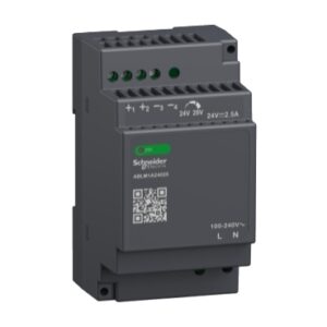 ספק כוח חד פאזי ממותג -60W - מתח כניסה 100-240VAC - מתח יציאה 24VDC - זרם יציאה 2.5A - אפשרות כיול עדין למתח מוצא