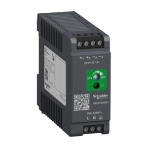ספק כוח חד פאזי ממותג -50W - מתח כניסה 100-240VAC - מתח יציאה 24VDC - זרם יציאה 2.1A - אפשרות כיול עדין למתח מוצא