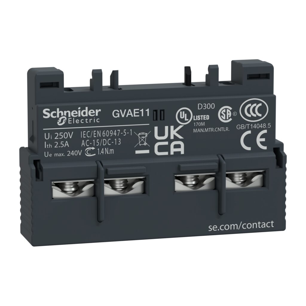 מגעי עזר להגנות מנוע GV - חזית 1NO+1NC