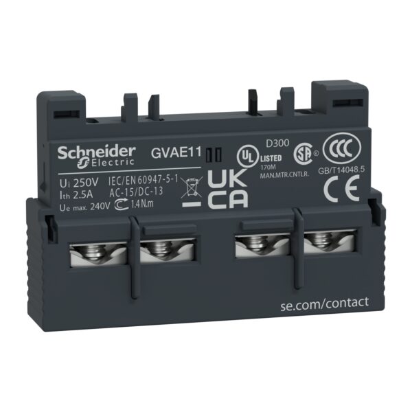 מגעי עזר להגנות מנוע GV - חזית 1NO+1NC