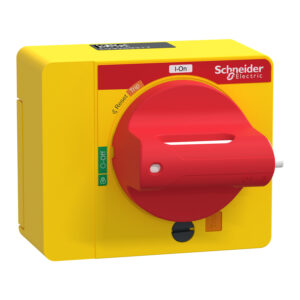 ידית מצמד אדומה בסיס צהוב התקנה ישירה למפסקיComPacT NSXm -IP40