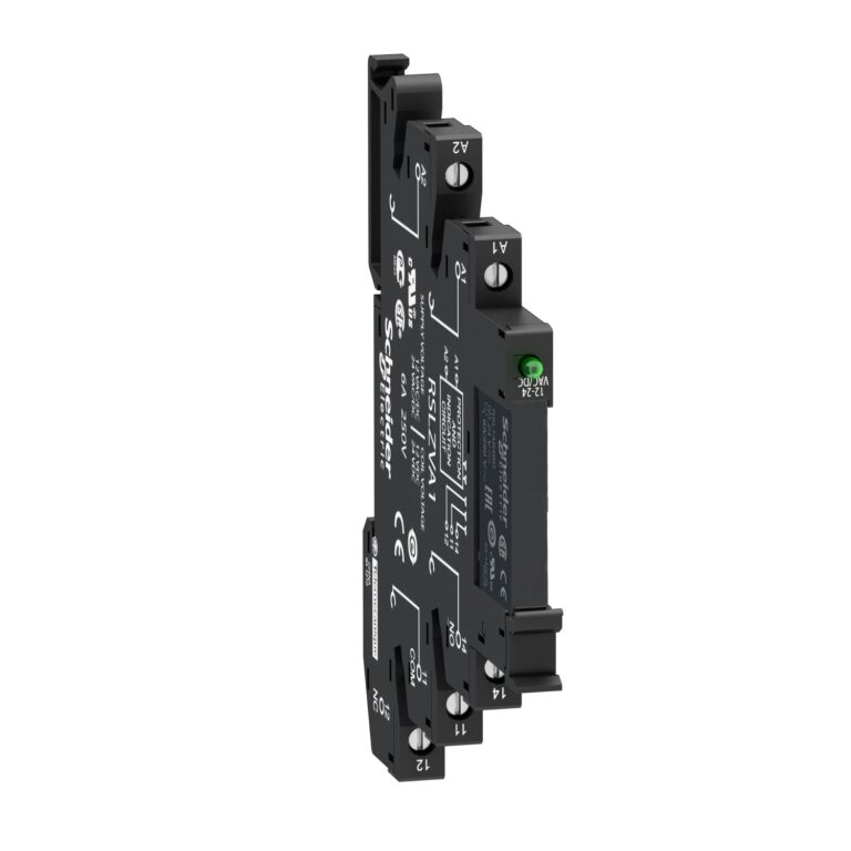 ממסר סוקט צר 6 מ"מ - מתח הפעלה 24 VAC/VDC -חיווי לד -יחידה קומפלט -מגע בודד 1C/O
