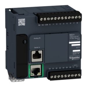 בקר מתוכנת מסדרה M221 - 9 דיגיטליות 24VDC - 7 יציאות טרנזיסטור - כניסת אתרנט - כניסה סריאלית -הזנה 24VDC